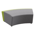PARK1.5S45DEGCO - Park 1.5 Seater Outer-Curve Ottoman (45 Degrees) - Cashmere Fabric - Pewter _ Leaf