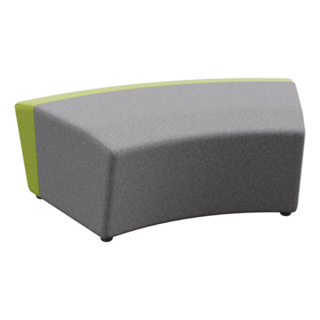 PARK1.5S45DEGCO - Park 1.5 Seater Outer-Curve Ottoman (45 Degrees) - Cashmere Fabric - Pewter _ Leaf