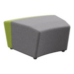 PARK1S30DEGCO - Park 1 Seater Outer-Curve Ottoman (30 Degrees) - Cashmere Fabric - Pewter _ Leaf